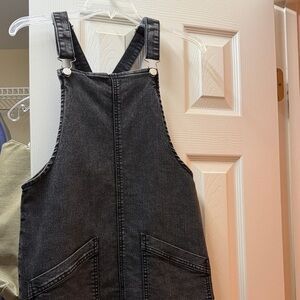 Tinseltown Washed Black Denim Pocket Dress